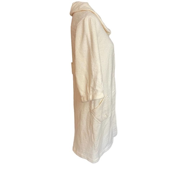 Semantiks Womens Snap Button Sweater Duster 3/4 Sleeve Pockets Size XS Cream - Picture 6 of 13